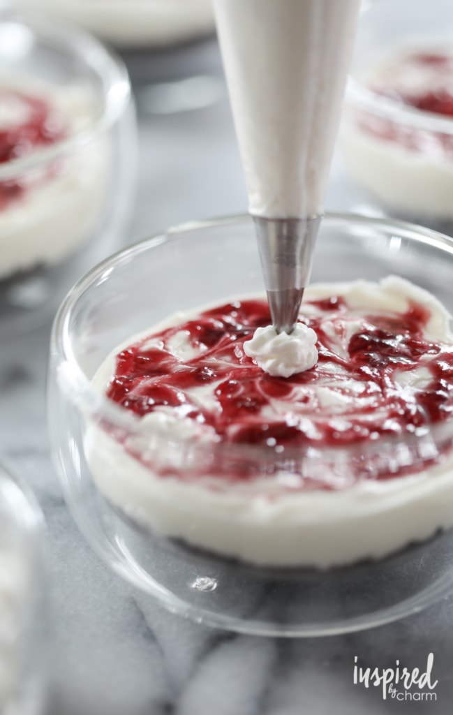 No-Bake Chocolate Raspberry Cheesecakes - easy dessert recipe 