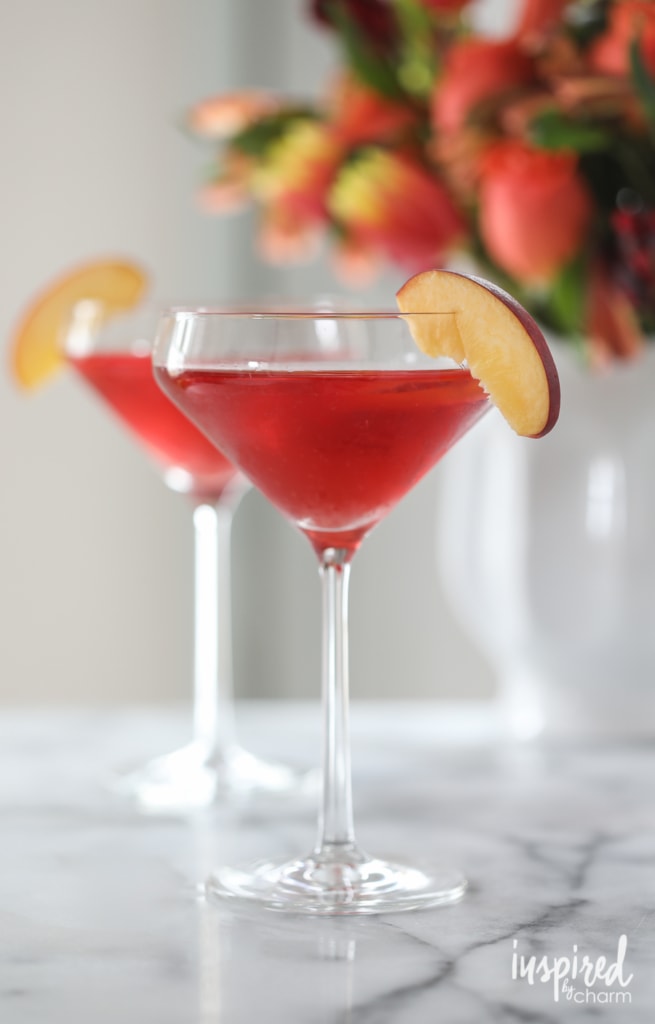 Peach Cosmopolitan martini cocktail recipe