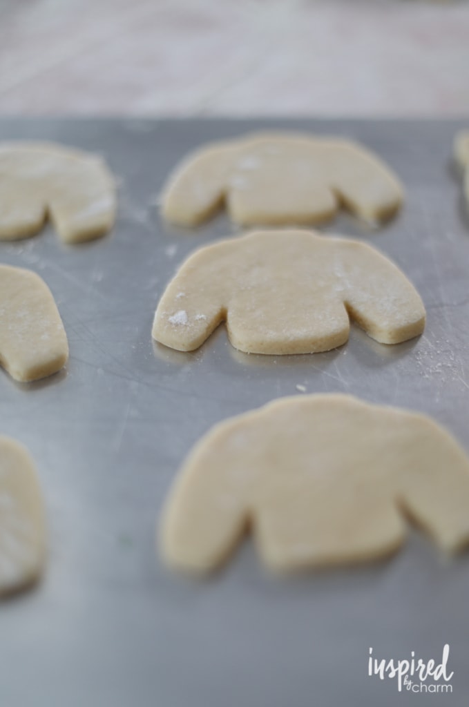 sugar cookie dough in sweater shapes