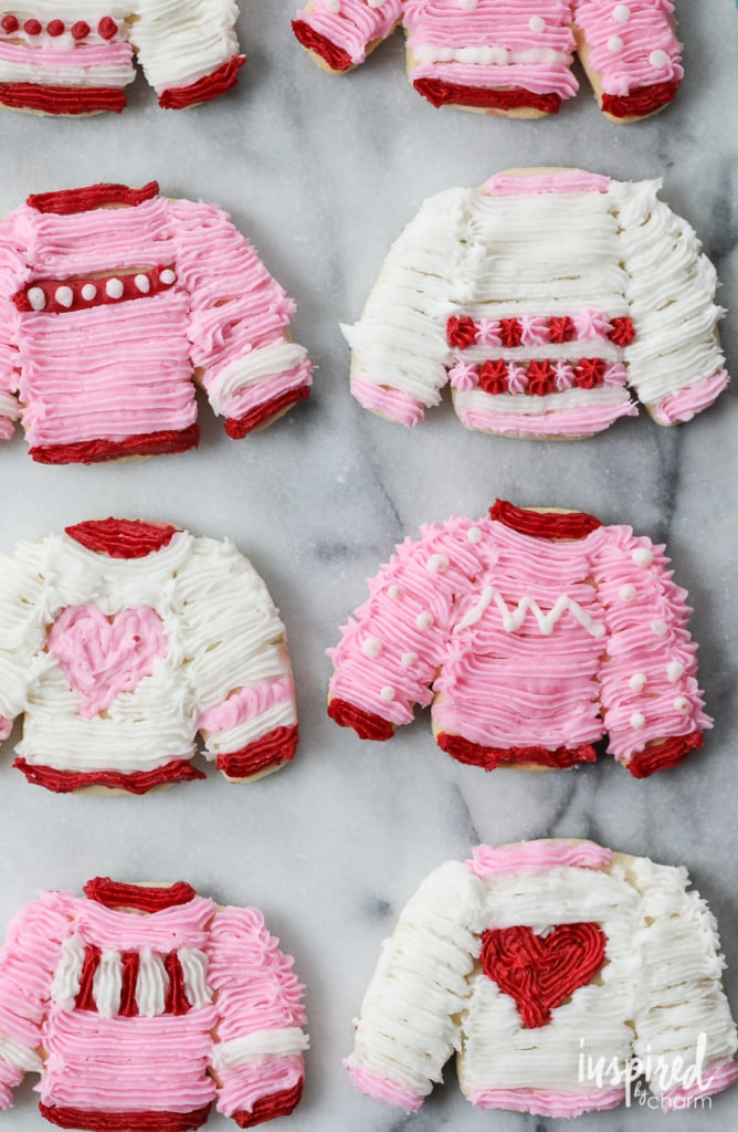 Valentine's Day themed sugar cookies