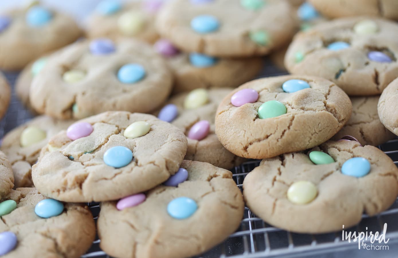 Soft Peanut Butter Cookies with M&Ms - delicious recipe