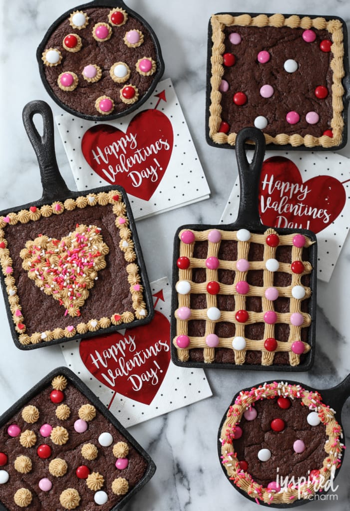 Homemade Skillet Brownies - dessert recipe for Valentine's Day!