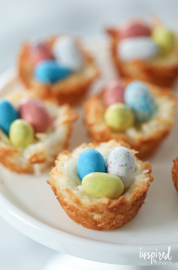 Coconut Macaroon Nests a classic dessert recipe for celebrating spring and Easter | Inspired by Charm