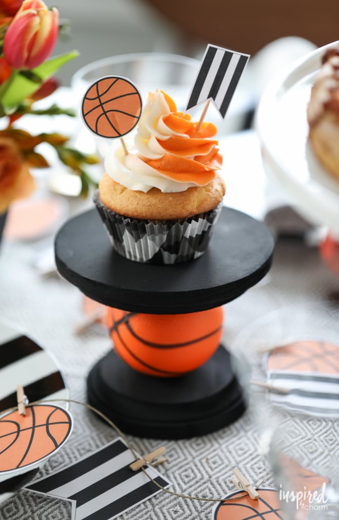 DIY Cupcake Stand - DIY Basketball Entertaining Ideas | Inspired by Charm