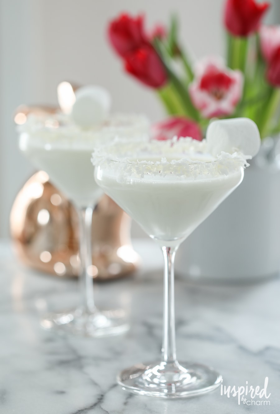 Cottontail Martini - a coconut martini cocktail recipe for spring and Easter.