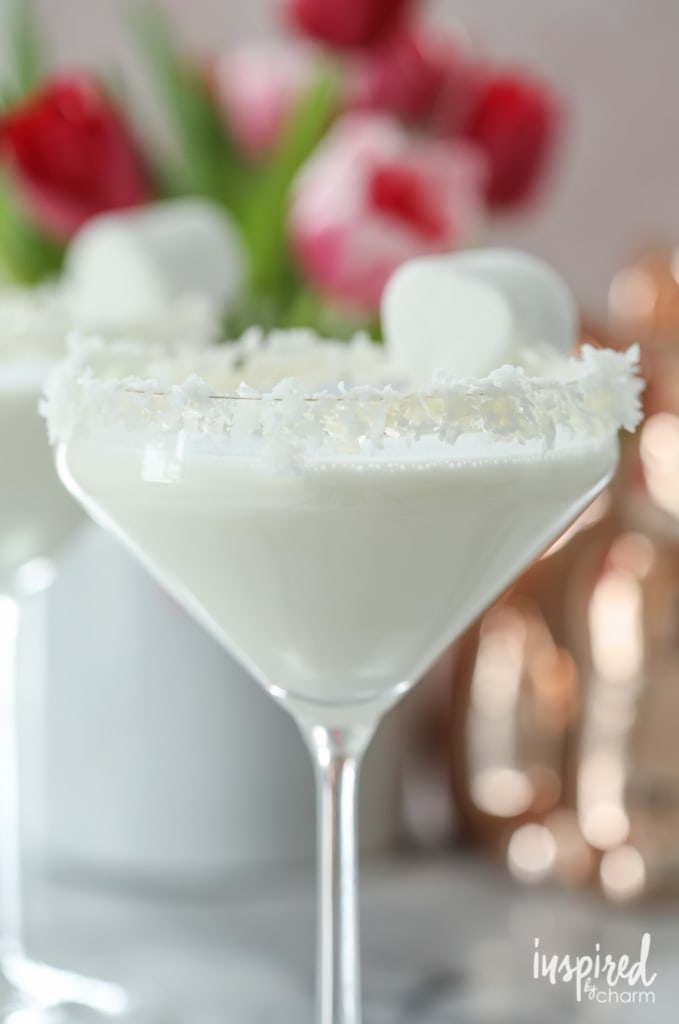 Cottontail Martini - a coconut martini cocktail recipe for spring and Easter. 