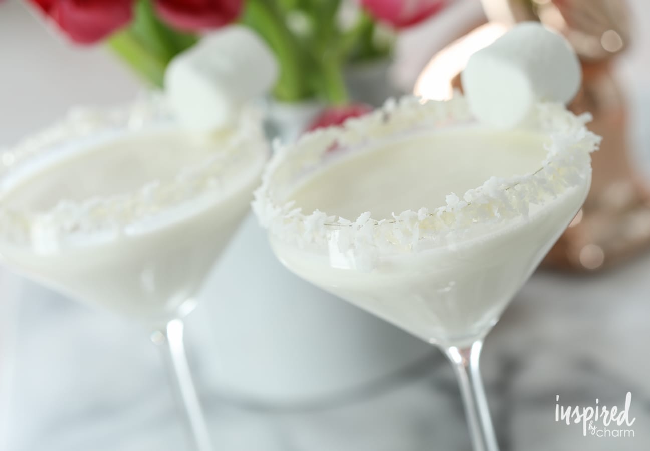 Cottontail Martini - a coconut martini cocktail recipe for spring and Easter.
