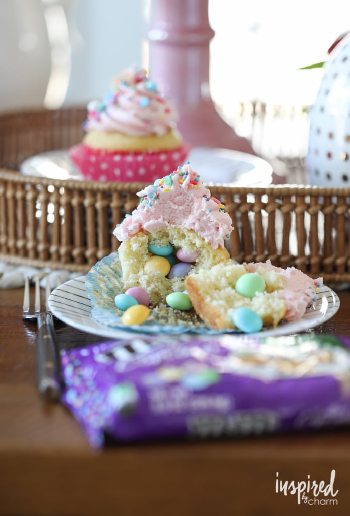 Surprise-Inspired Spring Cupcakes - cupcake dessert recipe for Spring and Easter | Inspired by Charm