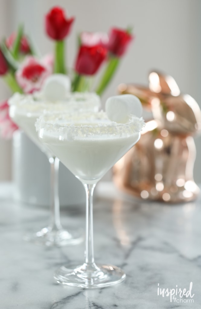 Cottontail Martini - a coconut martini cocktail recipe for spring and Easter. 