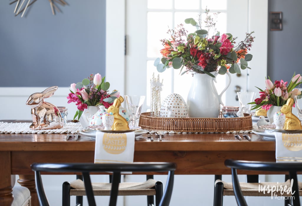 Easter and spring decorating ideas - An Eclectic and Colorful Easter Table | Inspired by Charm
