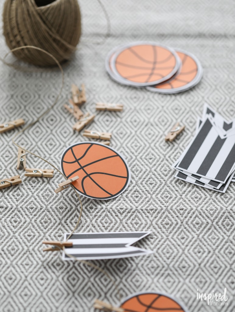 Printable Basketball Garland - DIY Basketball Entertaining Ideas | Inspired by Charm