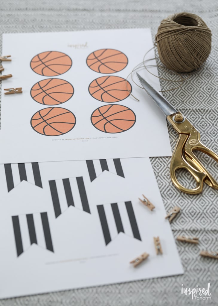 Printable Basketball Garland - DIY Basketball Entertaining Ideas | Inspired by Charm