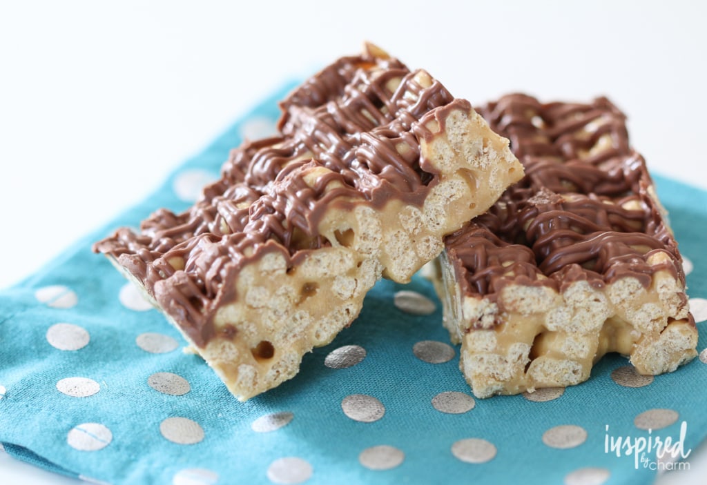Chocolate Peanut Butter Cheerio Treat Bars | Inspired by Charm