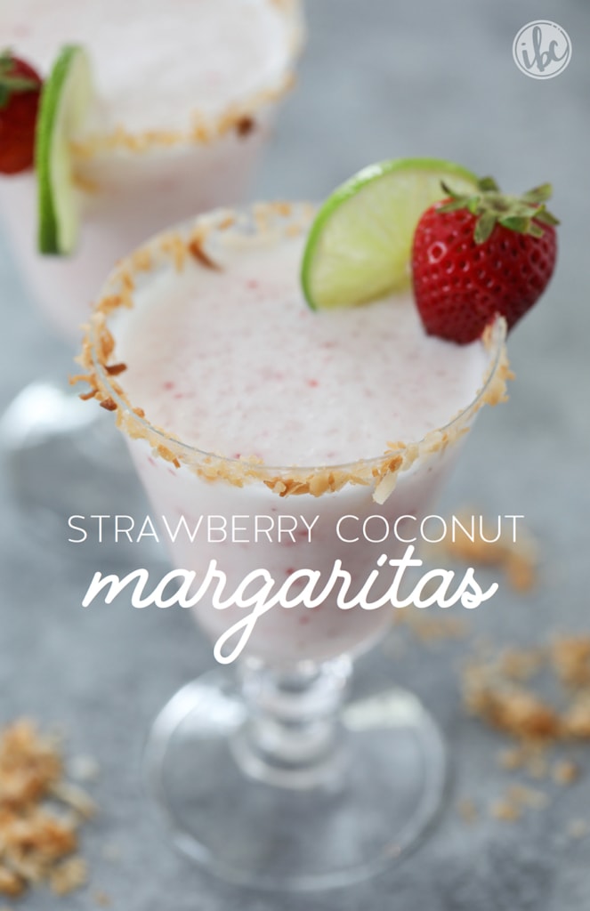 Strawberry Coconut Margaritas recipe for summer entertaining. | Inspired by Charm