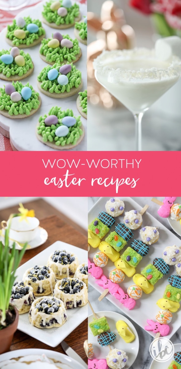 pinterest image of four different easter recipes
