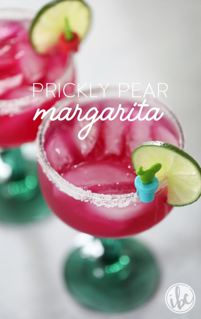 Celebrate with this unique and colorful cocktail: a Prickly Pear Margarita recipe served in a cactus glass. | Inspired by Charm