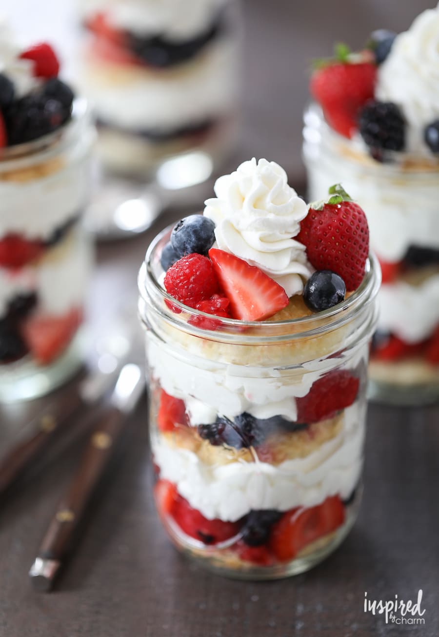 Mixed Berry Shortcakes with Homemade Whipped Cream 