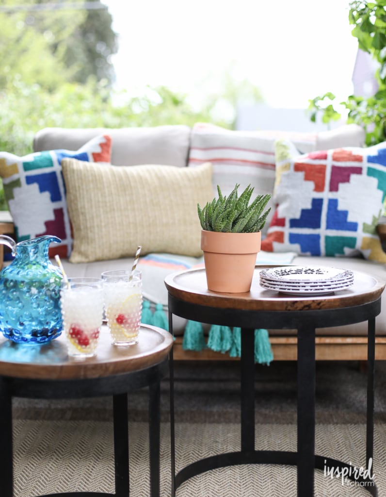 Colorful Summer Porch Styling - outdoor summer decorating ideas | Inspired by Charm