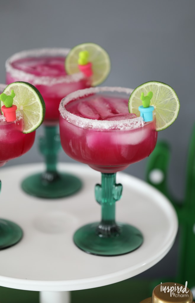 Prickly Pear Margarita - bold colors and sweet taste make this margarita recipe perfect for summer celebrations! | Inspired by Charm