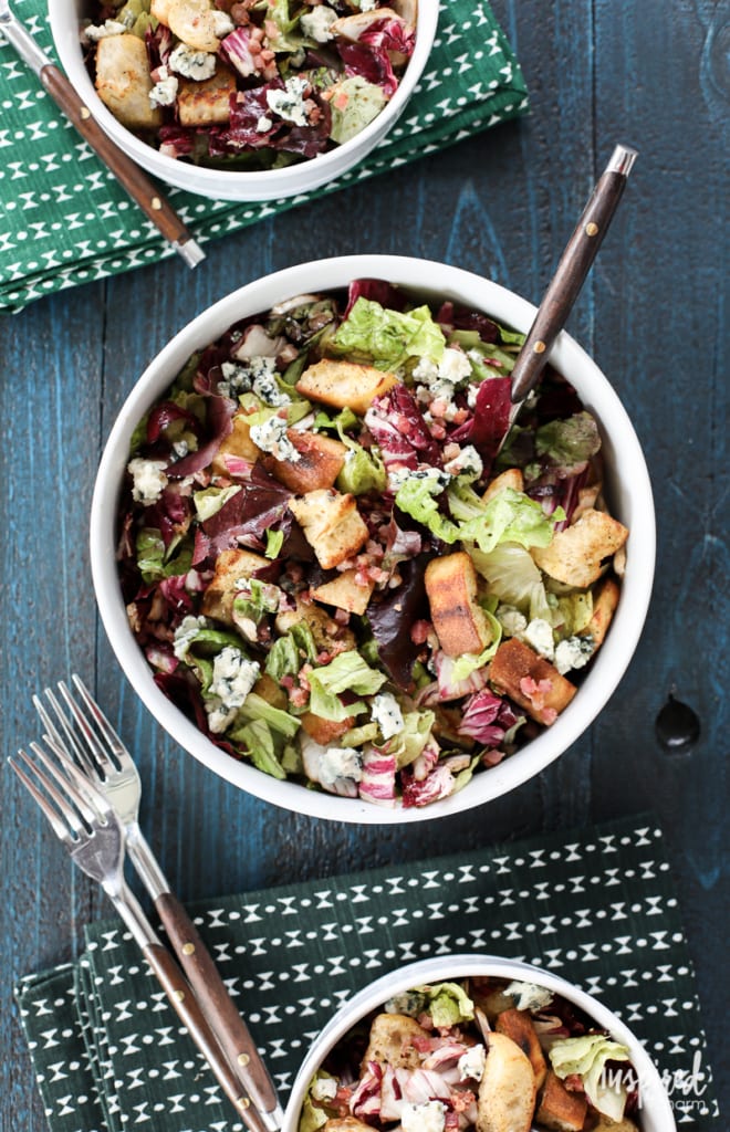 Radicchio and Blue Cheese Bread Salad is the salad to complement a late-summer or fall dinner.