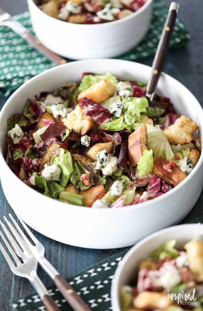 Radicchio and Blue Cheese Bread Salad is the salad to complement a late-summer or fall dinner.