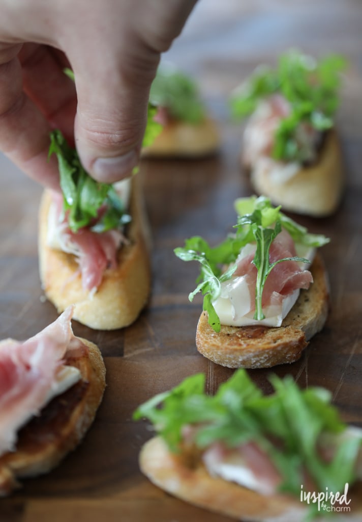 Brie, Fig, and Prosciutto Crostini - Trio of Farm-to-Table Inspired Crostini | Inspired by Charm