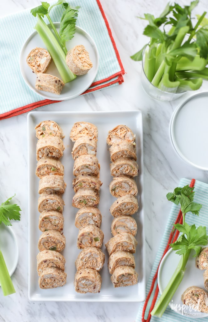Buffalo Chicken Roll-Ups: An easy appetizer recipe for any party or celebration. | Inspired by Charm 