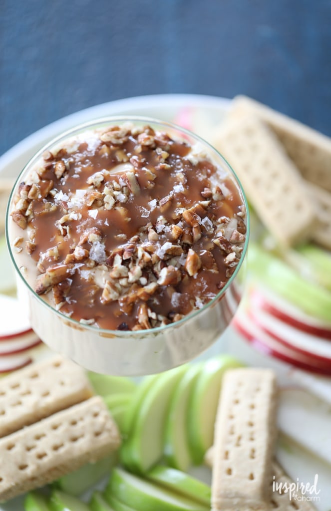 This Salted Caramel Cheesecake Dip is a delicious and easy fall dessert idea for dipping fruit and cookies. 