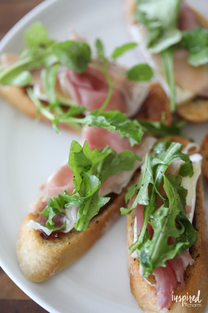 Brie, Fig, and Prosciutto Crostini - Trio of Farm-to-Table Inspired Crostini | Inspired by Charm