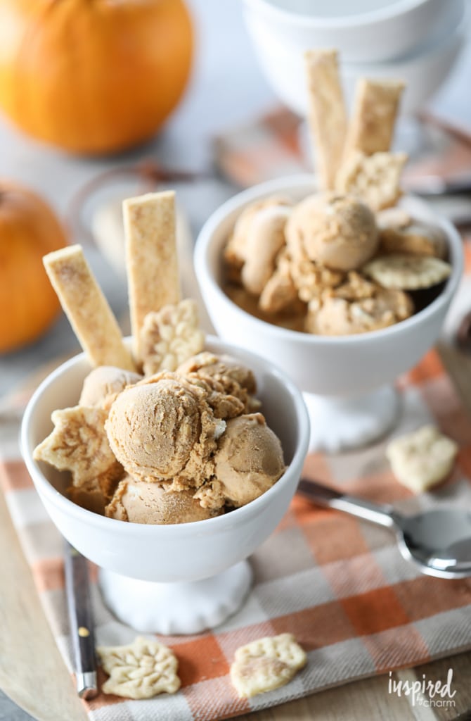 Pumpkin Pie Ice Cream - the perfect fall dessert with the rich and creamy taste of pumpkin pie.