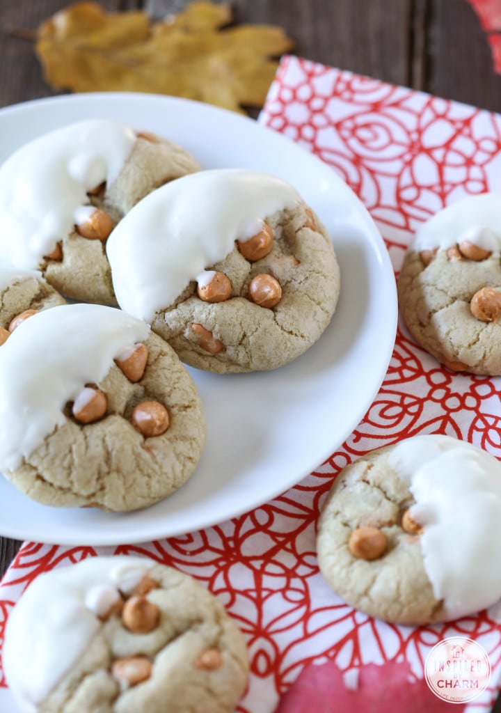White Chocolate Soft Baked Butterscotch Cookies | Inspired by Charm - Favorite Fall Recipes | Inspired by Charm 