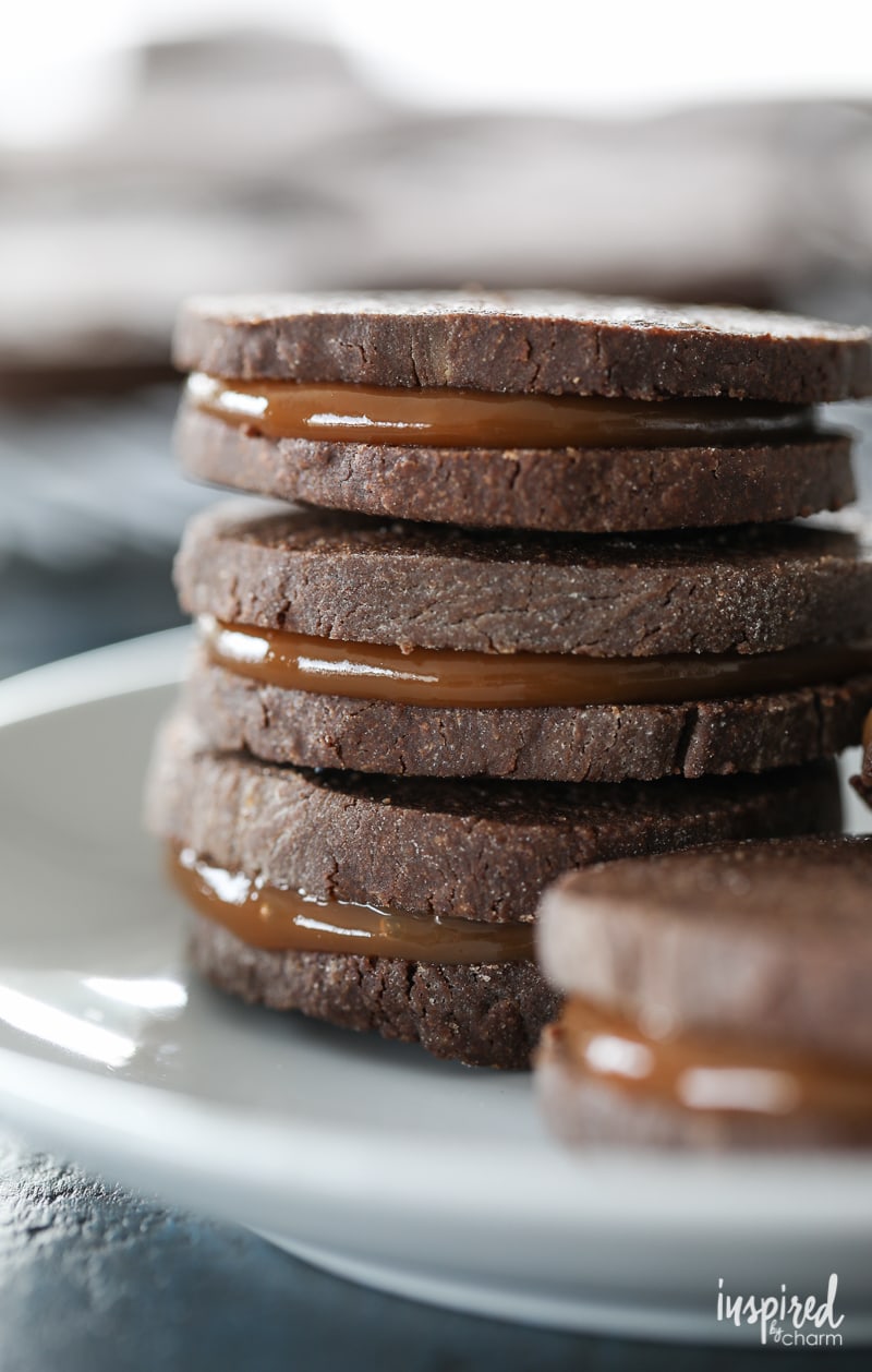Dulce de Leche Chocolate Sandwich Cookies | Inspired by Charm