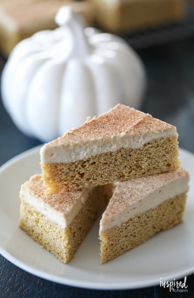 Pumpkin Cookie Bars with Maple Buttercream Frosting are the perfect fall dessert recipe full of seasonal flavor. 