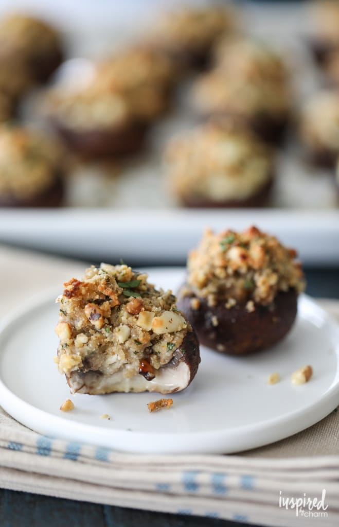 These Walnut and Blue Cheese-Stuffed Mushrooms make the perfect flavorful appetizer for grazing and entertaining. 