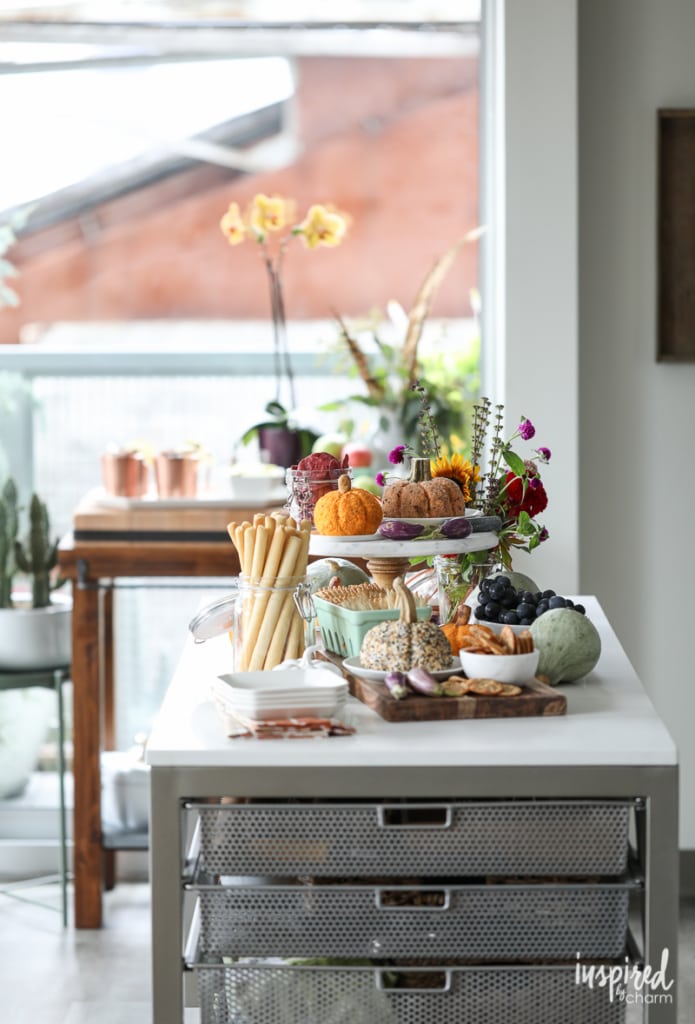 Festive home decor ideas and delicious recipes for Fall Entertaining in the Kitchen | Inspired by Charm