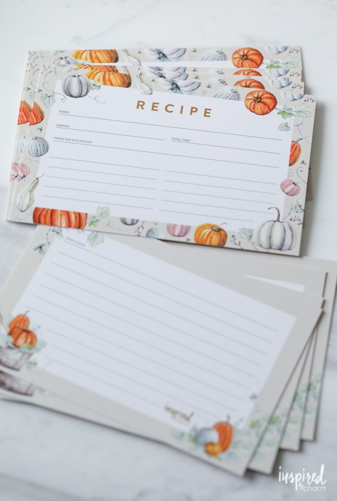 Fall Pumpkin-Inspired Recipe Card Free Printable #printable #recipecard #fall #pumpkin #recipe #card #printables