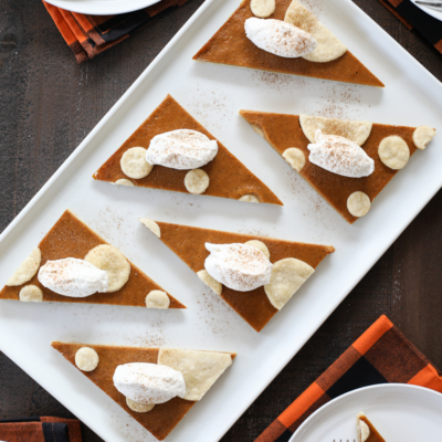 This Pumpkin Pan Pie recipe is a classic fall dessert with a modern twist perfect for entertaining.