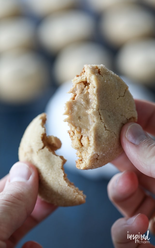 The Ultimate Peanut Butter Lover's Peanut Butter Cookies - peanut butter cookies stuffed with more peanut butter. #FallCookieWeek