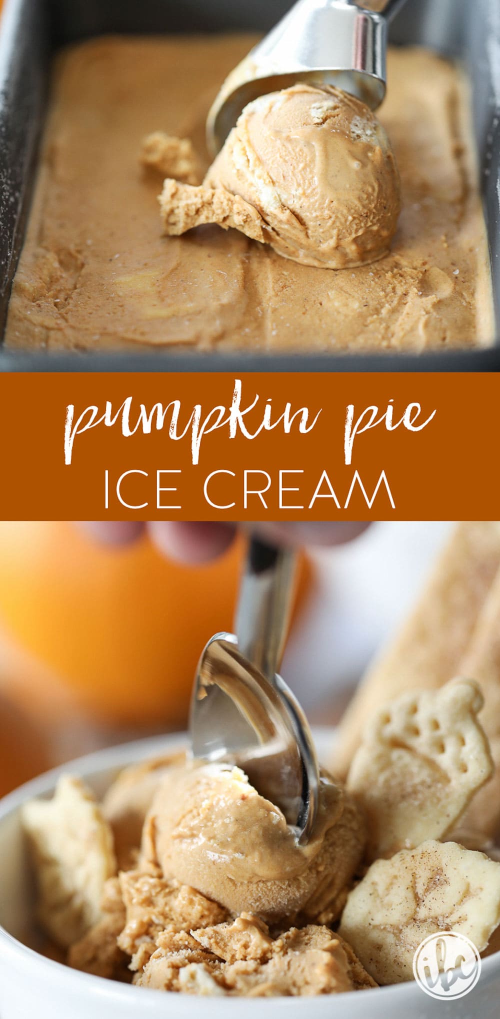 Pumpkin Pie Ice Cream - a creamy and rich ice cream with all of flavor of pumpkin pie. #pumpkin #icecream #pumpkinpie #pumpkinspice #dessert #recipe