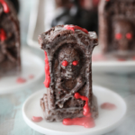 Chocolate Tombstone Snack Cakes - the perfect haunted Halloween dessert recipe.