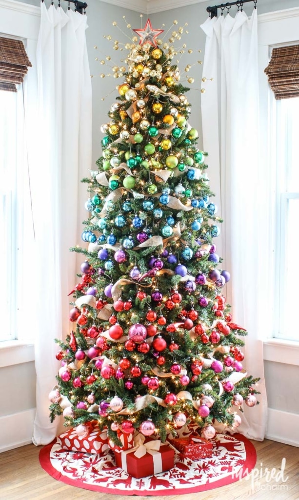 Gradient Rainbow Christmas Tree Decorations