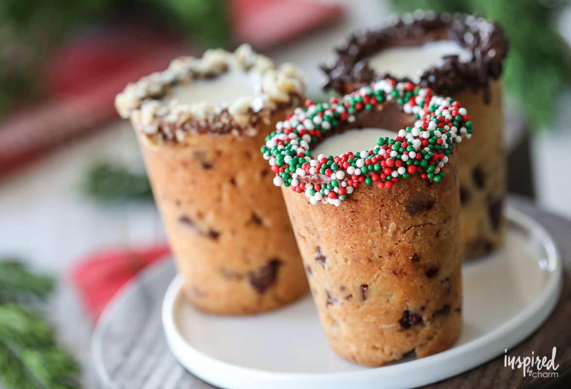 Chocolate Chip Cookie Shots with Milk