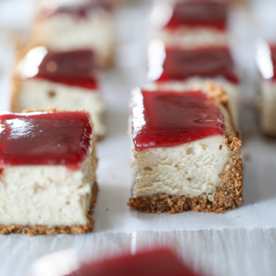 These Peanut Butter and Jelly Cheesecake Bars are a dessert everyone will love.