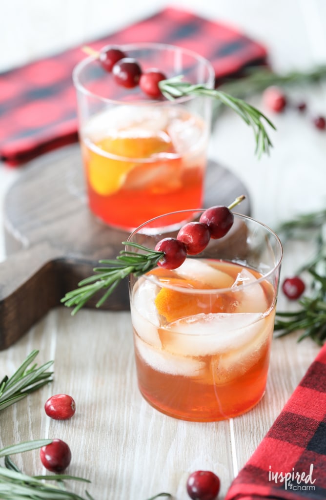 Holiday cocktail recipe ideas - Cranberry Old Fashioned