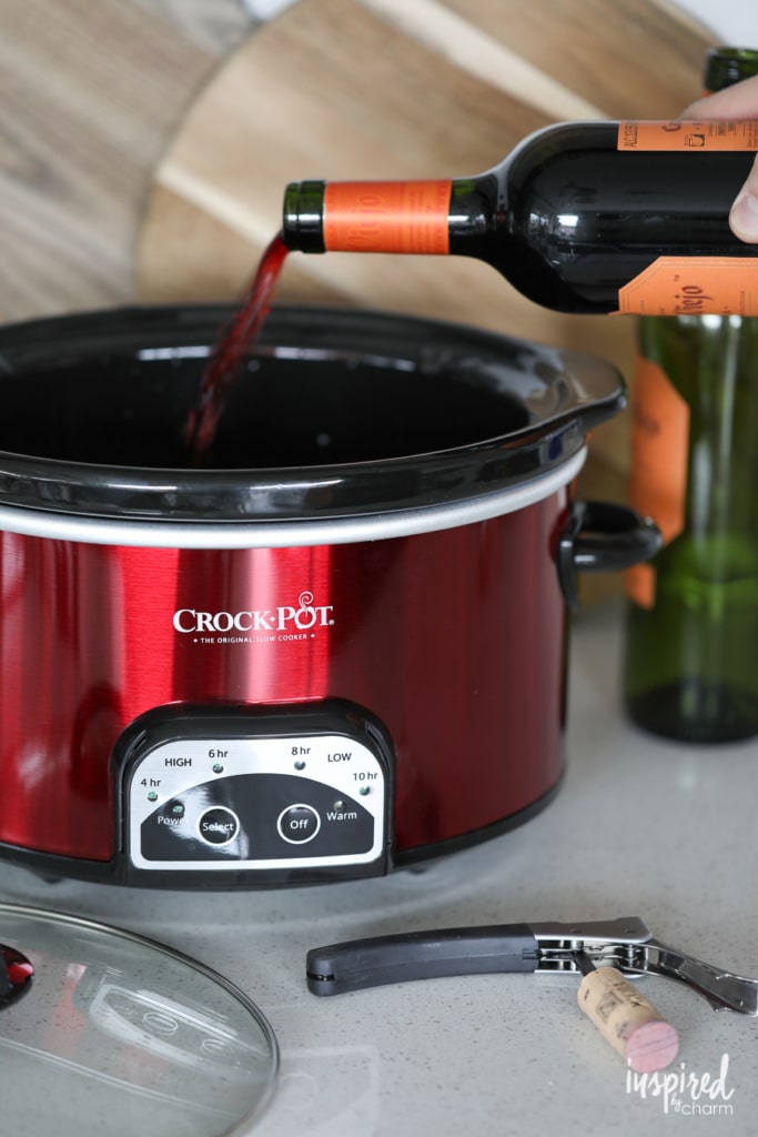 Red Crock-Pot for Thanksgiving Sangria