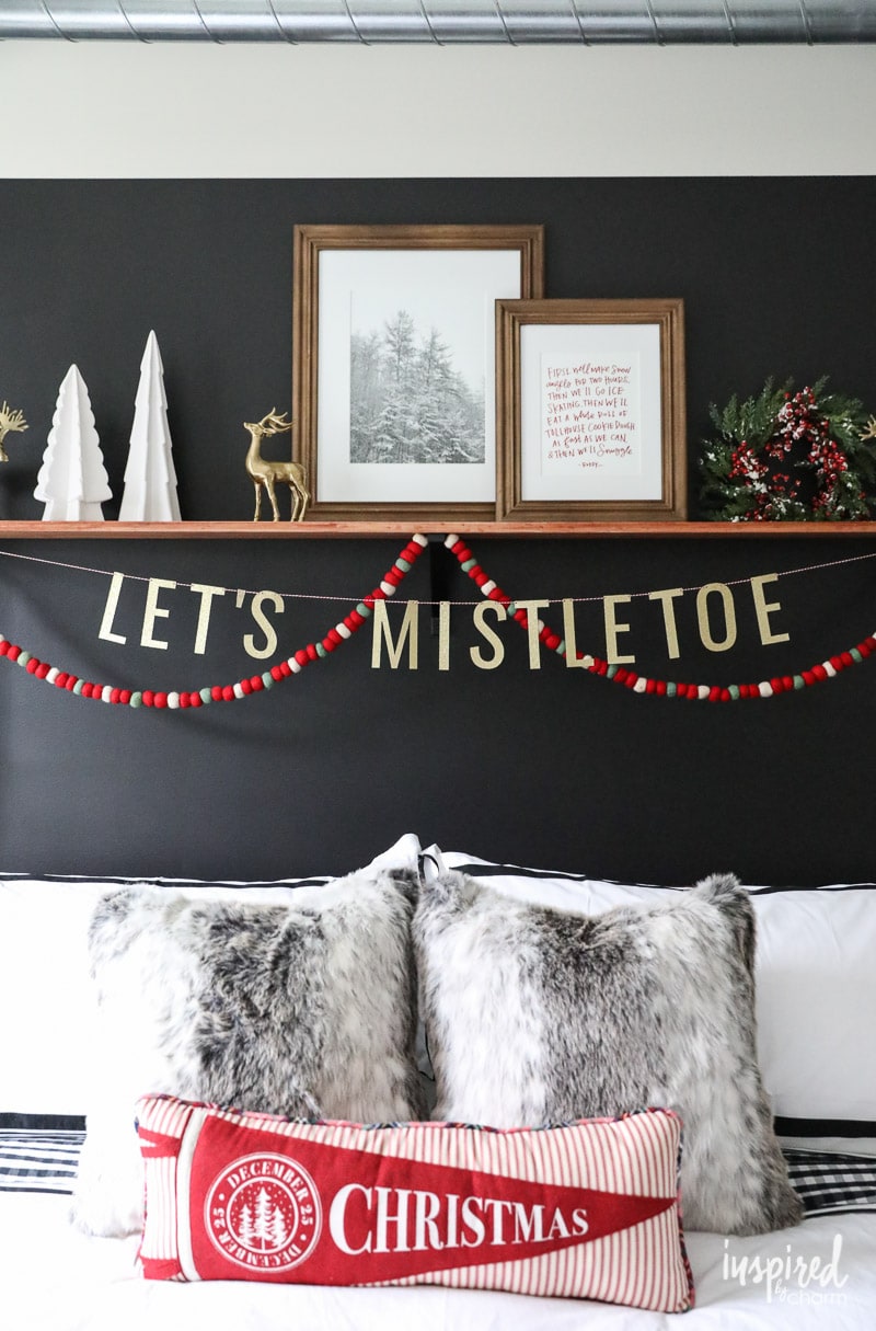 Let's Mistletoe Banner - Modern Christmas Bedroom Decor
