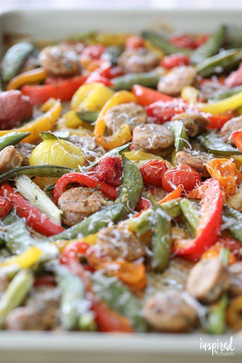 Healthy and Delicious Sausage and Pepper Sheet Pan Dinner recipe