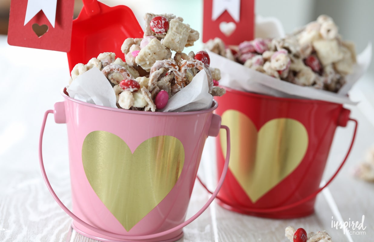 White Chocolate Chex Mix - the perfect Valentine's Day treat!