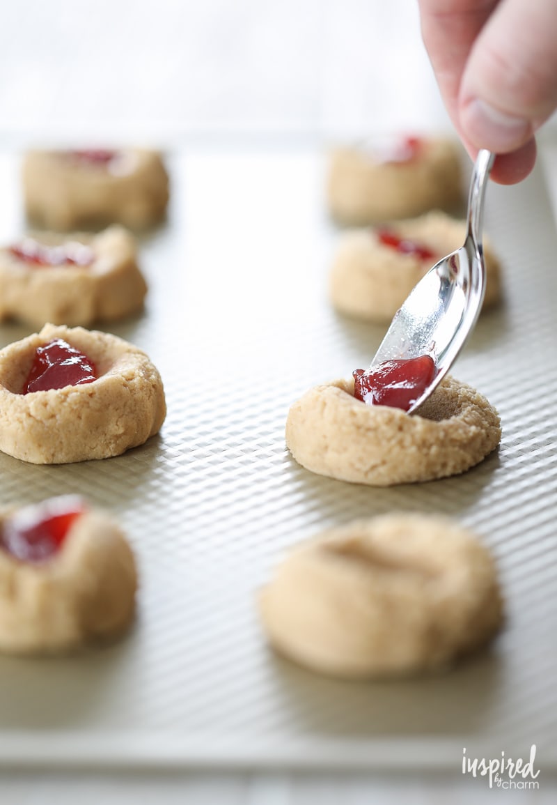 How to Make Peanut Butter and Jelly Thumbprint Cookies