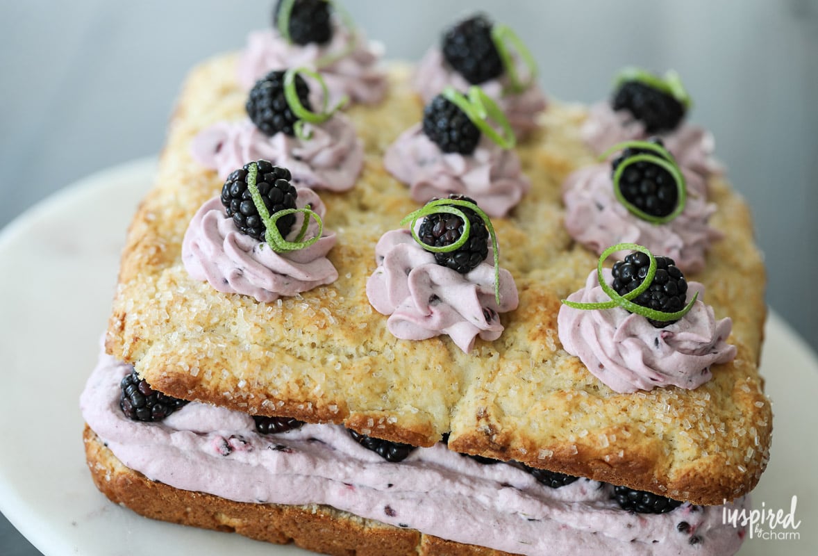 Blackberry Lime Shortcake Cake